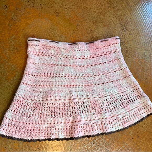 Hand knit pink tie-dye skirt - Picture 2 of 7
